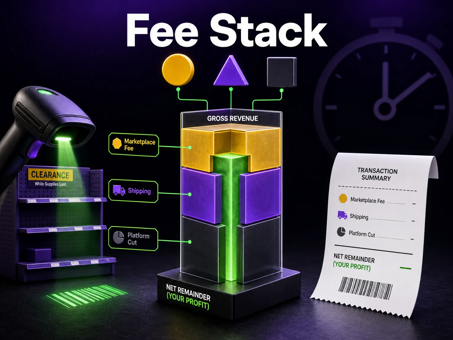 Fee stack, DealHawk infographic
